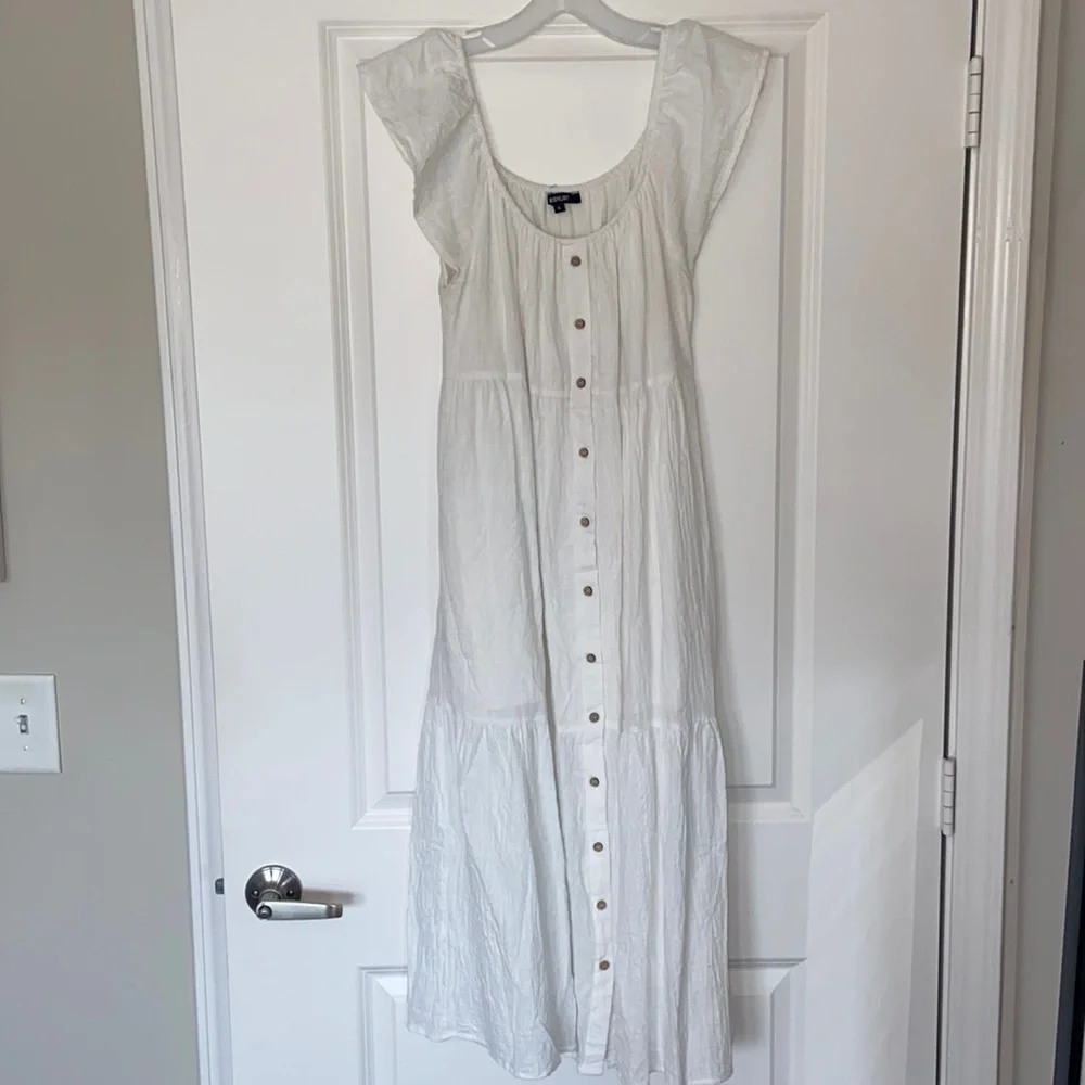 Button Down White Dress - Picture 4 of 4